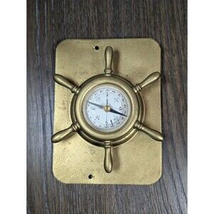 VTG Brass Ship Wheel Compass Floating Dial Maritime Collectible Sailing Boating
